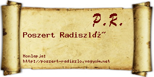 Poszert Radiszló névjegykártya